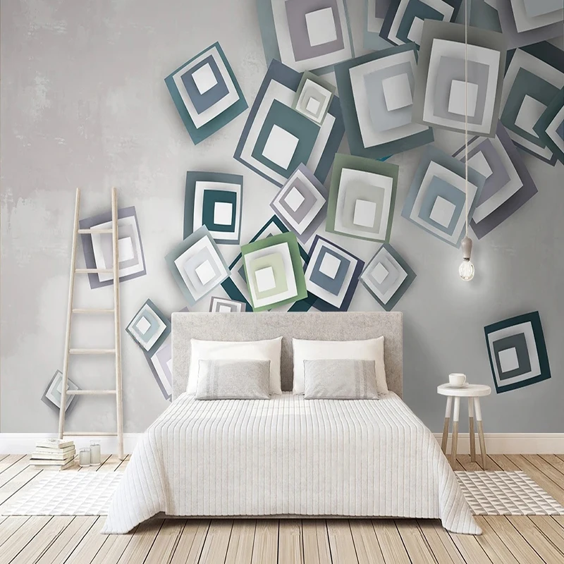 

Custom Mural Wallpaper 3D Solid Geometry Abstract Rectangle Mural Background Wall Decor Living Room Hand Painted Papel De Parede