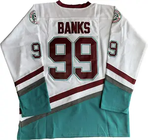 Your Team Men's Mighty Ducks Ice Hockey Jersey Stitched Winter Hoodies White, Size: Small