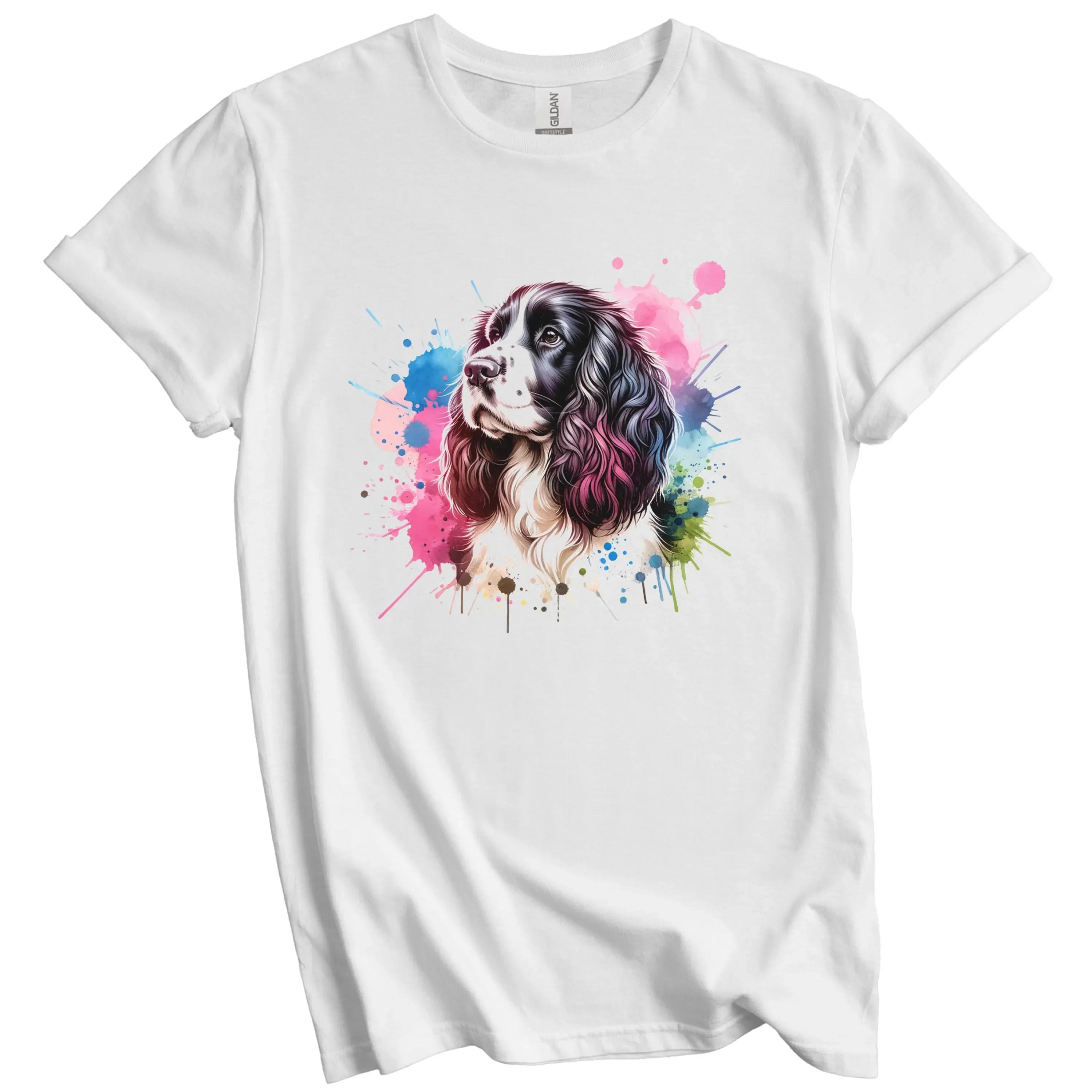 Springer Spaniel футболка Радуга акварель портрет собака влюбленная мама