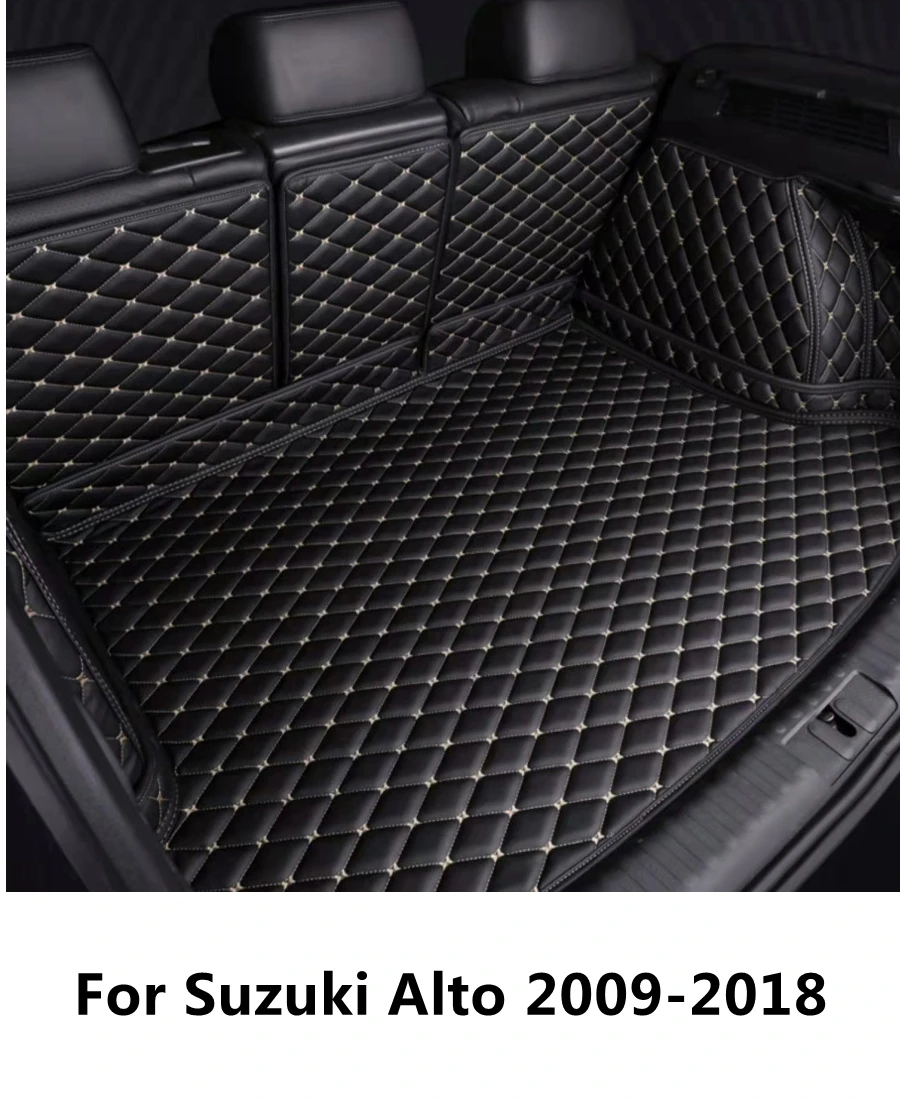 

SJ Custom Fit Full Set Waterproof Car Trunk Mat AUTO Parts Tail Boot Tray Liner Cargo Rear Pad Cover For Suzuki Alto 2009-2018