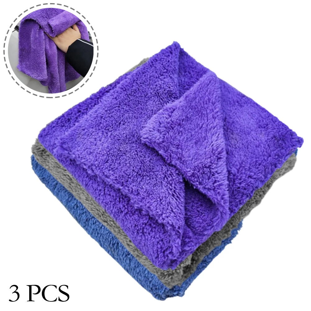 

3 шт., ультразвуковое полотенце для мытья автомобиля, из кораллового флиса и микрофибры