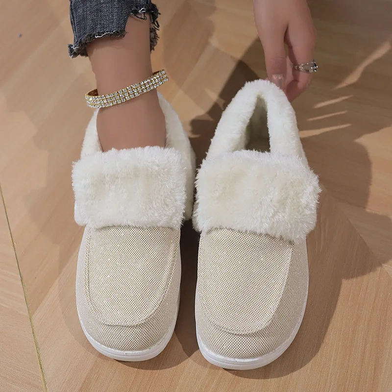 

Winter New Plush Cotton Shoes for Women 2023 Large Plush and Thick Short Plush Snow Boots for Women
