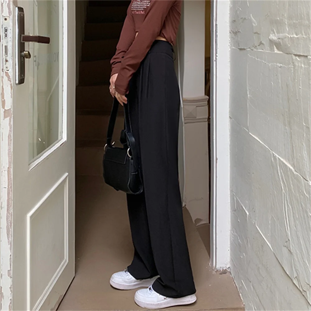 Брюки Alien Kitty Женские повседневные однотонные модные офисные штаны с широкими