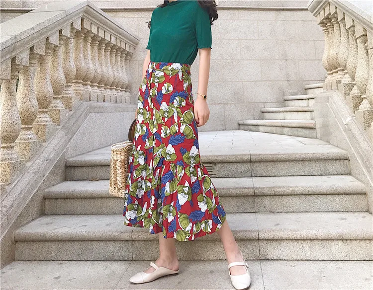 2023 летние новые модные длинные универсальные повседневные женские простые юбки