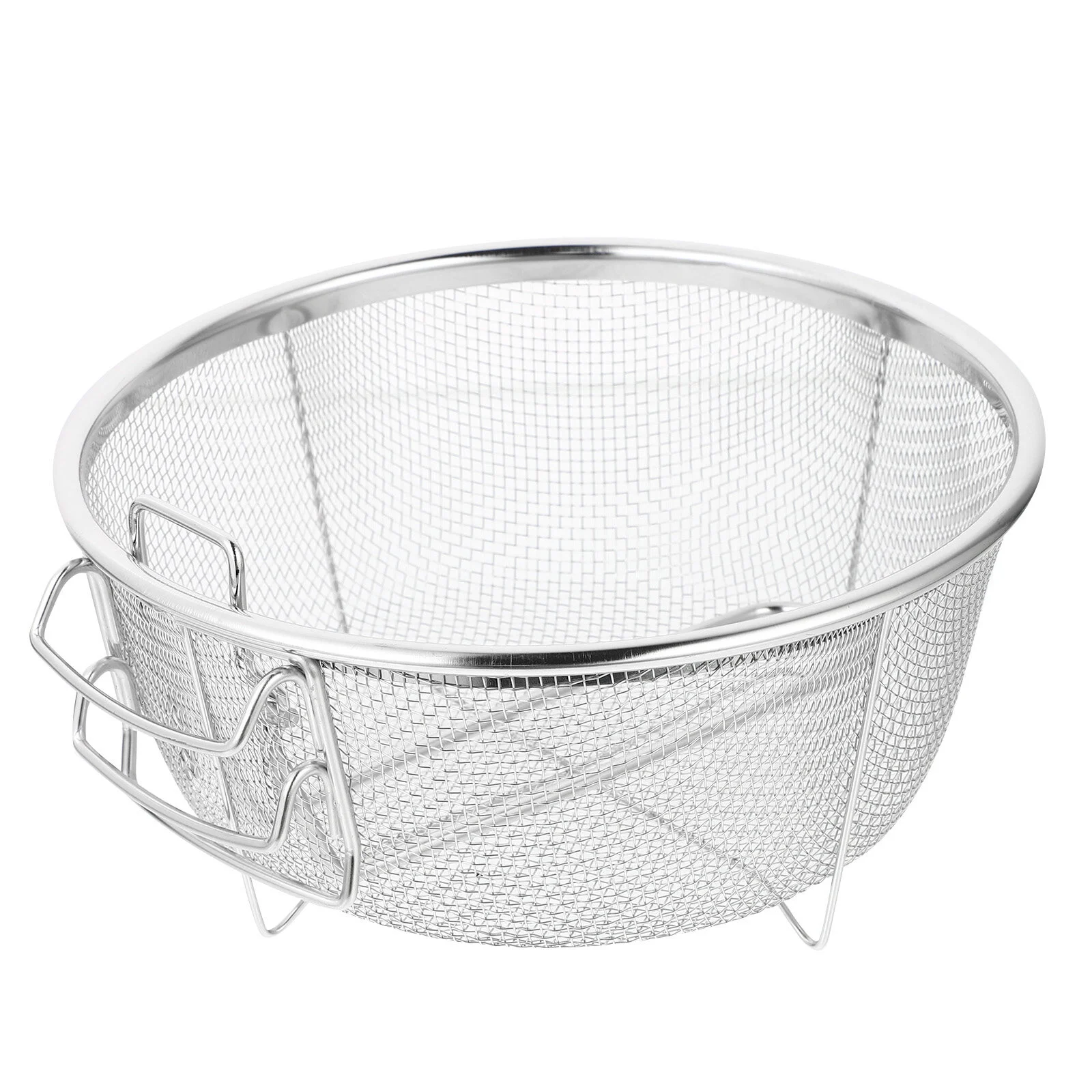 

Folding Basket Strainer Skimmer Round Chafing Dish Handle Collapsible Kitchen Bracket Frying