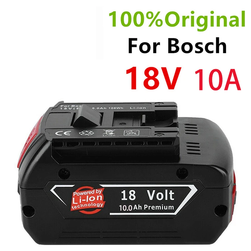 100% Оригинальный 18В 10ah перезаряжаемый литий-ионный аккумулятор для Bosch 18В 6.0A резервная батарея портативная запасная батарея BAT609