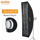 Godox прямоугольный софтбокс с сотовой сеткой размером 14x55 дюймов, 35x140 см для фотовспышки, софтбокс с фотовспышкой и креплением Bowens AD600 DE300 DE400