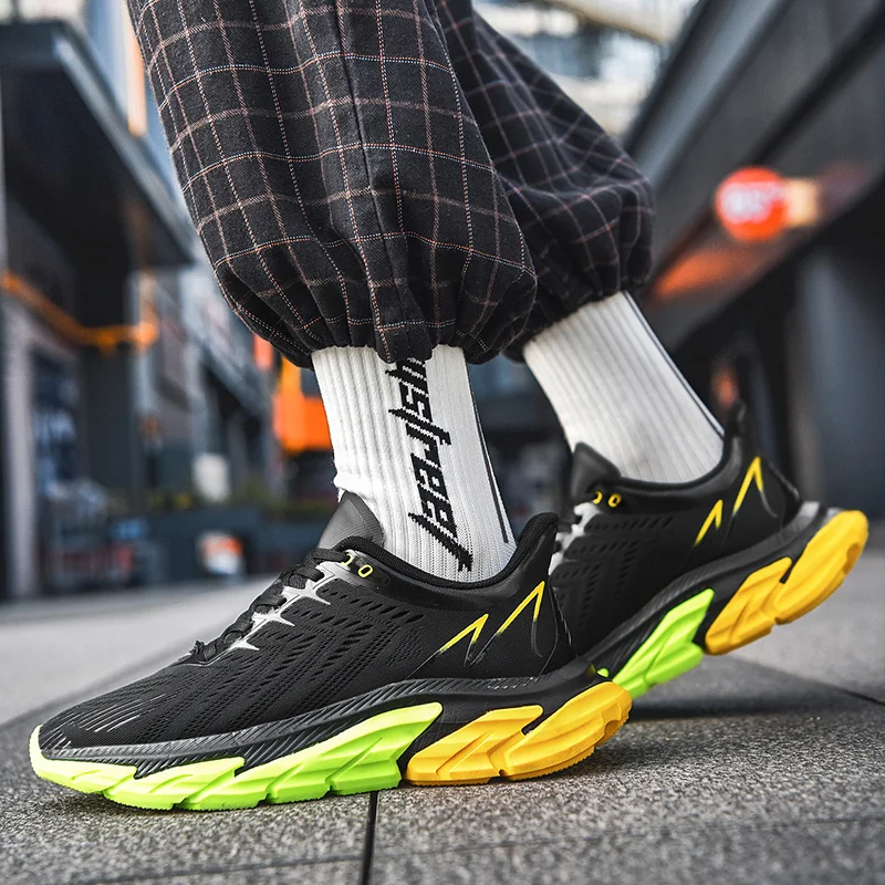 Men sneaker Lightweight Cushioning Outdoor Road Running Shoes Sport Shoes Elastic Men Walking Tenis Masculino Zapatilla Hombre