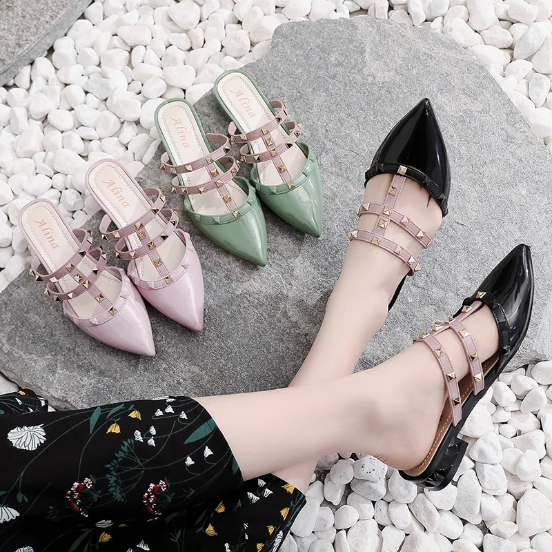 

Med On A Wedge Female Shoes Ladies' Slippers Luxury Slides 2022 Soft Designer Flat PU PVC Basic Fabric Fashion Scandals