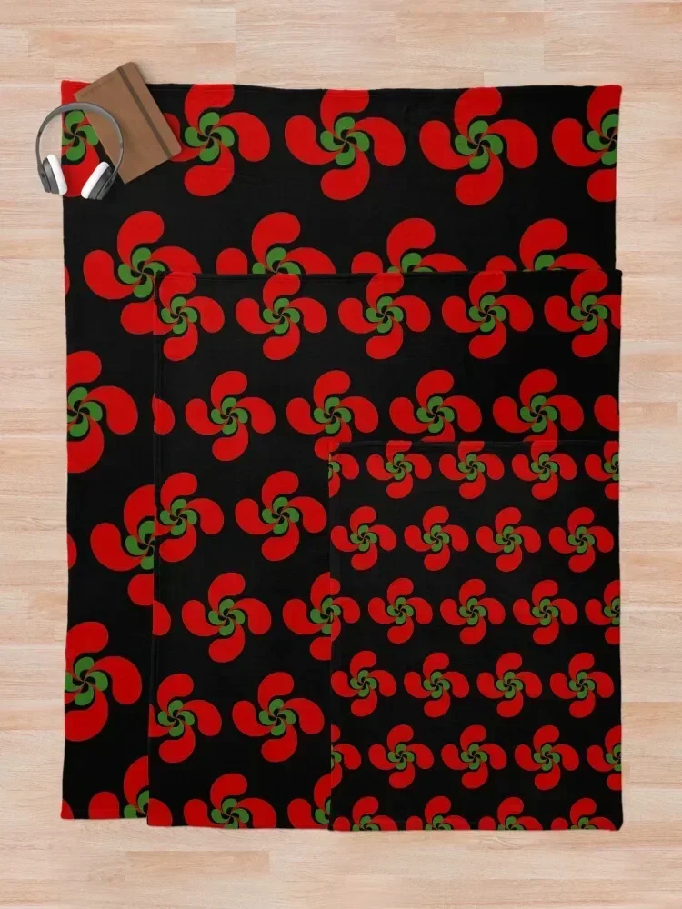 Баскский крест Lauburu Красный Зеленый Белый Reisadi Плед Фланелевые теплые зимние