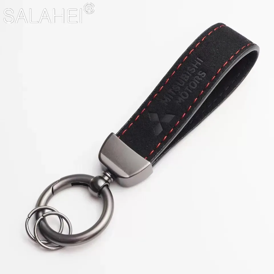 

Turn Fur Car Logo Keychain Decorative Key Ring For Mitsubishi ASX Lancer EX Colt Pajero Outlander 3 L200 EVO Styling Accessories