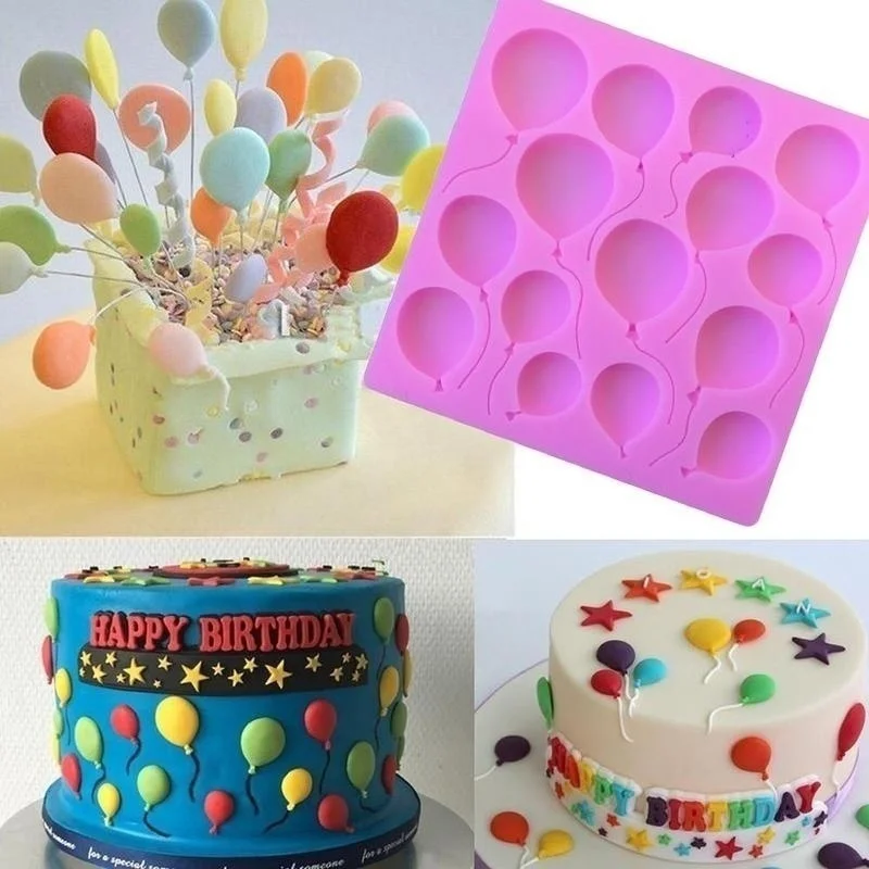 

Silicone Balloons Fondant Cake Sugar Product Chocolate Decorating Mold DIY Baking Tools