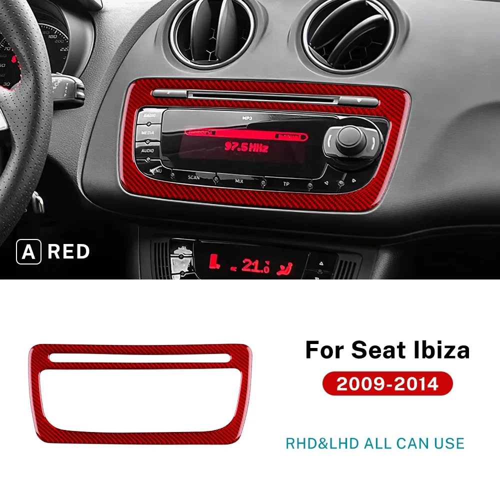 

Настоящая мягкая наклейка из углеродного волокна для Seat Ibiza 6j 2009 2010 2011 2012 2013 2014 LHD RHD Автомобильная центральная консоль CD Рамка панели отделки