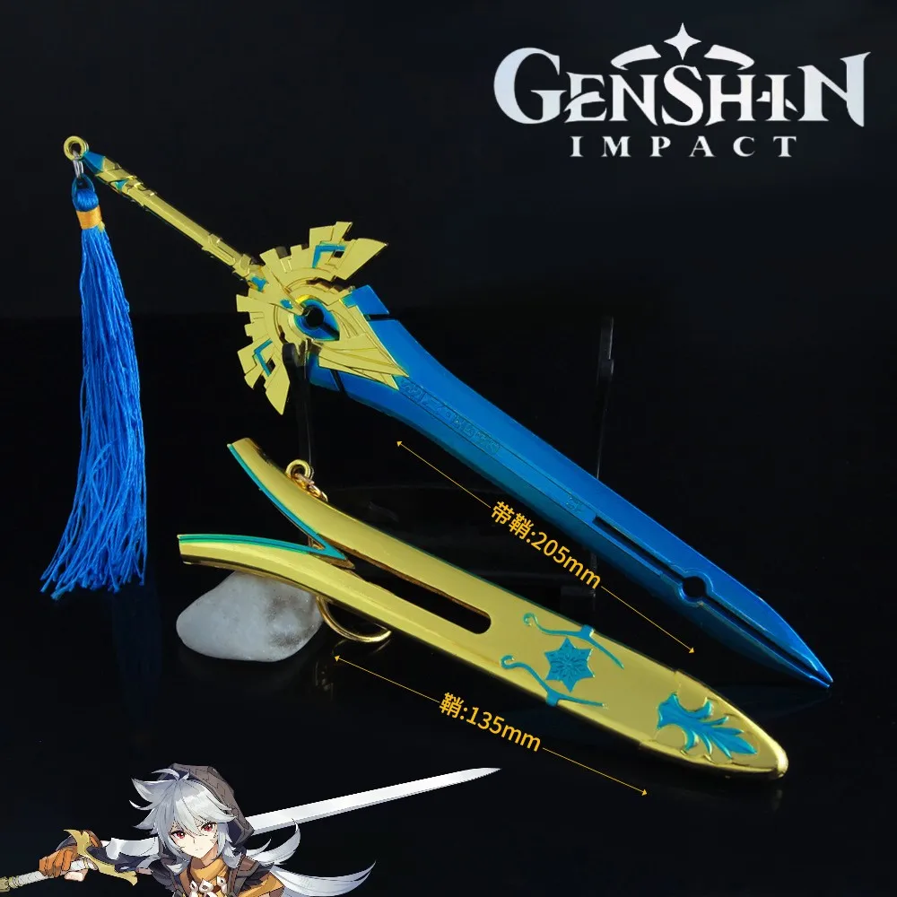 

Genshin Impact 21cm Skyward Pride Game Peripheral Weapon Model Keychain Keqing Swords Knife Katana CollectiblesToys for Children