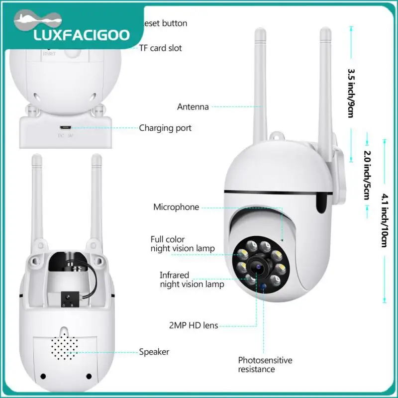 

Outdoor Mini Ip Camera Color Night Vision Dual Frequency Security Camera Video Camera Surveillance Camera 2.45g 4x Zoom 1080p