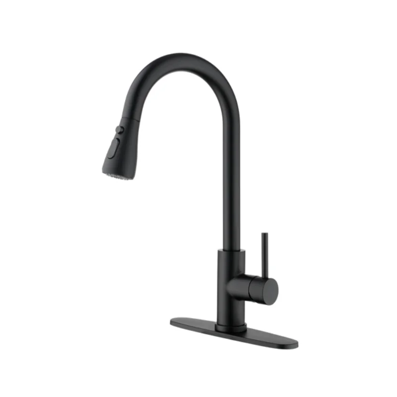 

Black Kitchen Faucet\ Kitchen Faucets with Pull Down Sprayer Commercial Stainless Steel Single Handle Single Hole