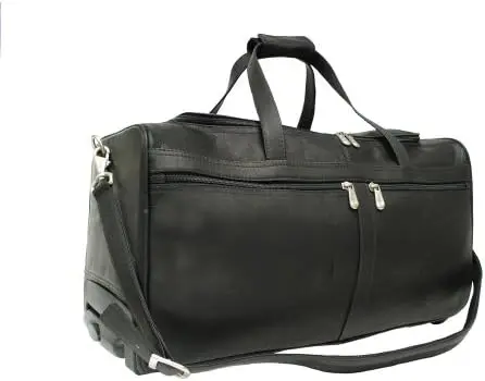 

Кожаная спортивная сумка на колесах, черная, один размер