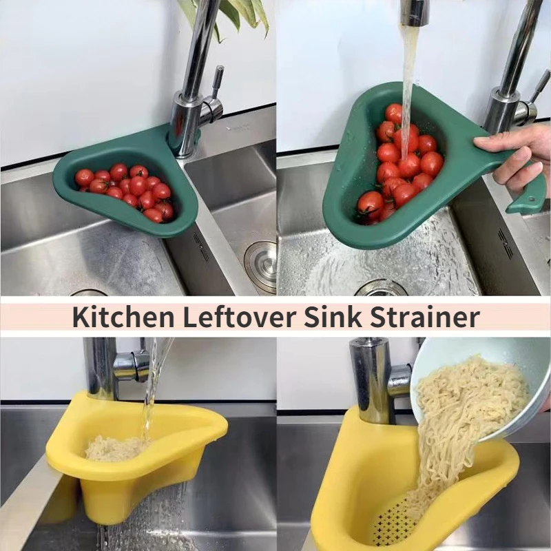 

Kitchen Sink Strainer Leftover Drain Basket Soup Garbage Filter Multifunctional Hanging Drainer Rack Fruit Vegetable Drainer