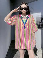 korean fashion t shirt women tops sequins loose mid length fashion camisetas kawaii t shirt women graphic t shirts clothes for