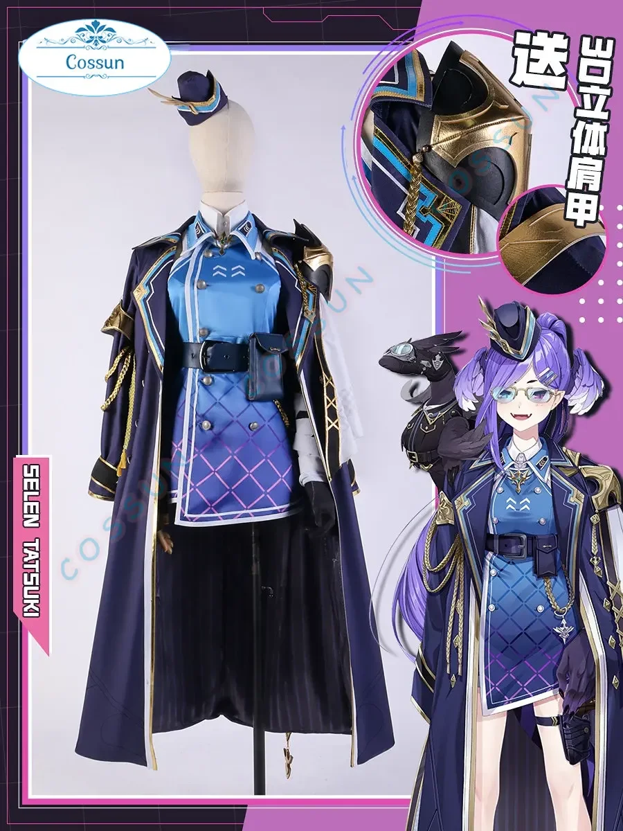 Vtuber NIJISANJI Obsydia Selen Tatsuki Косплей Костюм Хэллоуин Игровые Наряды Женский Вечерние