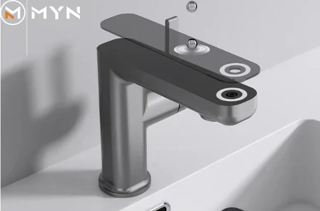 2024 Meiyani новый дизайн светодиодный цифровой дисплей смеситель для ванной комнаты