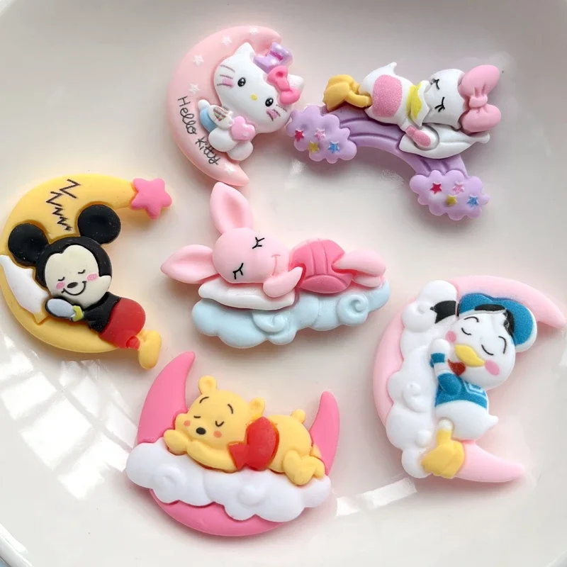 Заколка для волос сделай сам из смолы с плоским основанием мультяшное животное