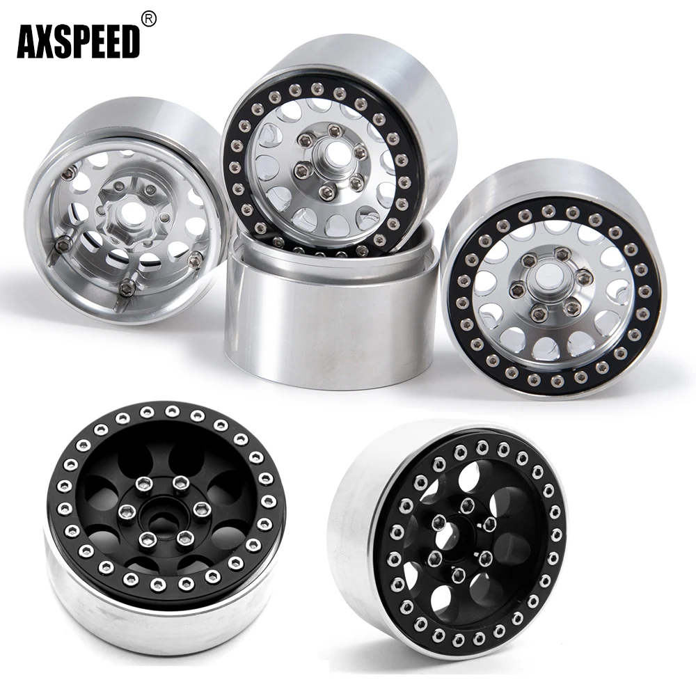 AXSPEED 4 шт./лот алюминиевый сплав 1/10 RC Crawler 1 9 &quotBeadlock Колесные диски ступицы для SCX10