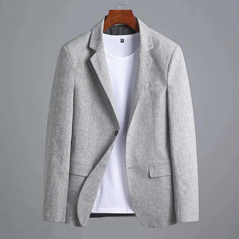 

New Men Suit Jacket Sprin Autumn Casual Loose Business Blazer Masculino Fasion Solid Lon Sleeves Button Costume omme