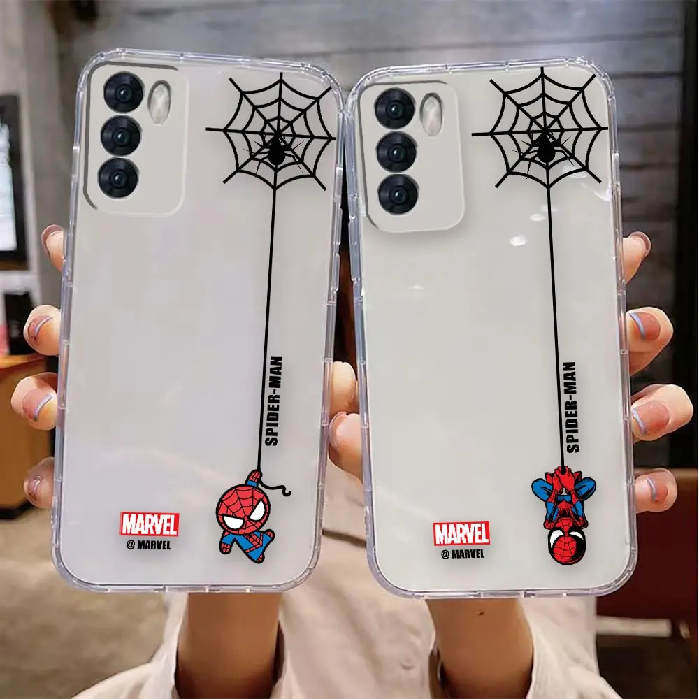 

Clear V23 Case For VIVO V23 V21 V20 V17 V15 V11I Y93 Y91 Y85 Y72 Y67 Y50 SE PRO 5G Case Cartoon Marvel Spider-Man Hanging Web