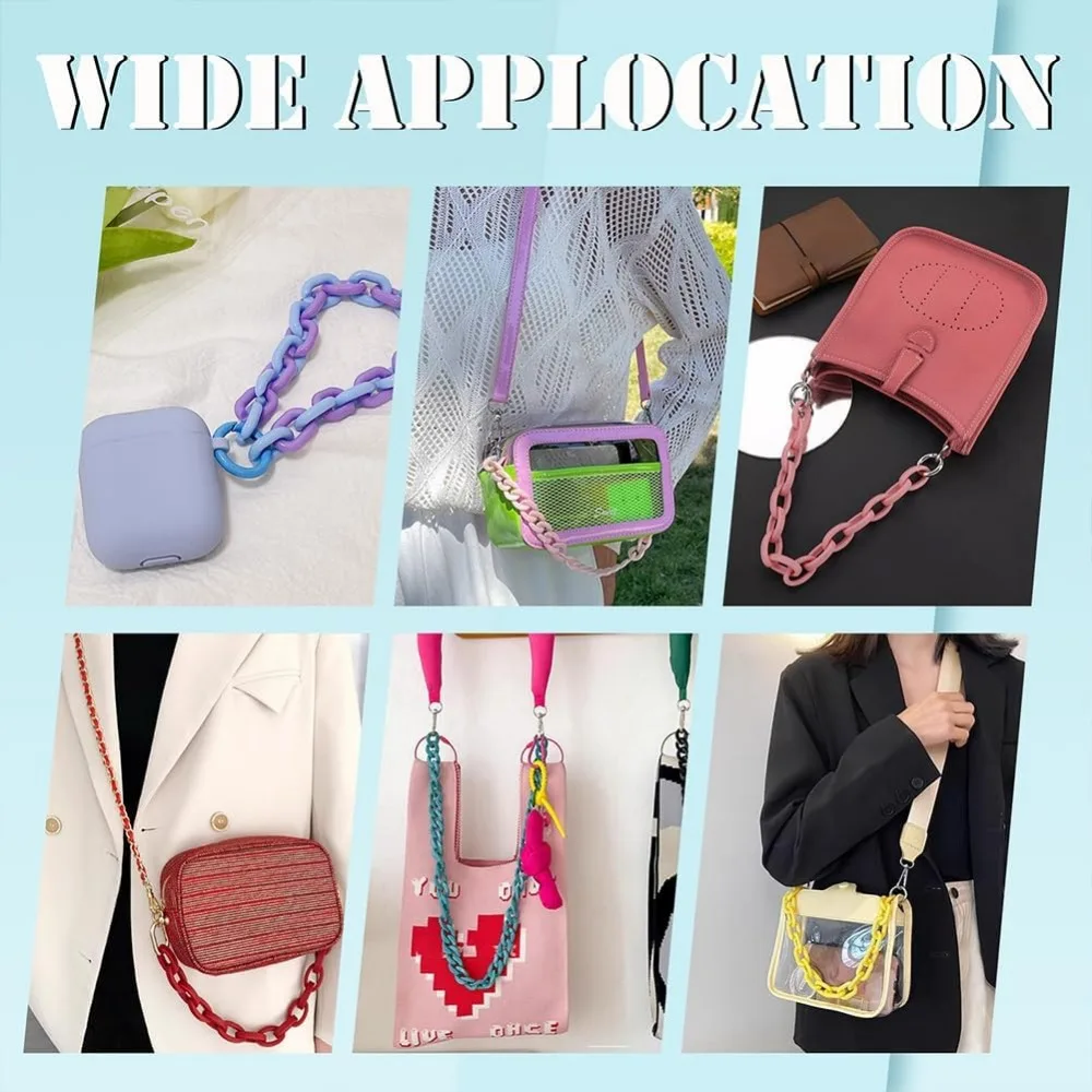 2 шт. 17 1-дюймовая прозрачная акриловая цепочка для сумки с 1 12 2-дюймовыми