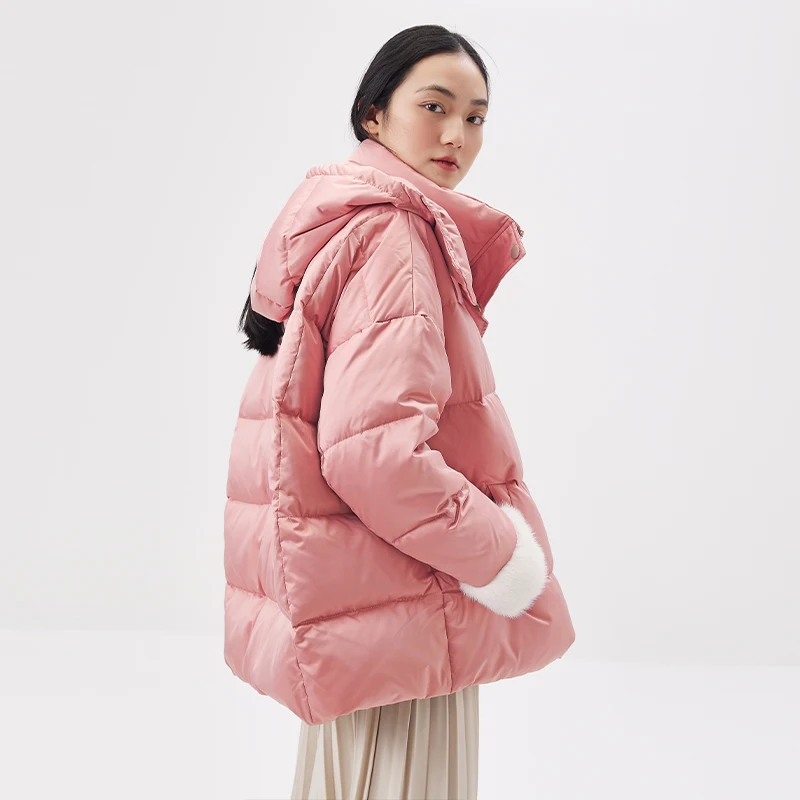 High Quality Casaco Feminino Inverno 2022  90%  White Goose Down  Casual  Abrigo Mujer  Down Jacket Women Hooded Pockets Warm