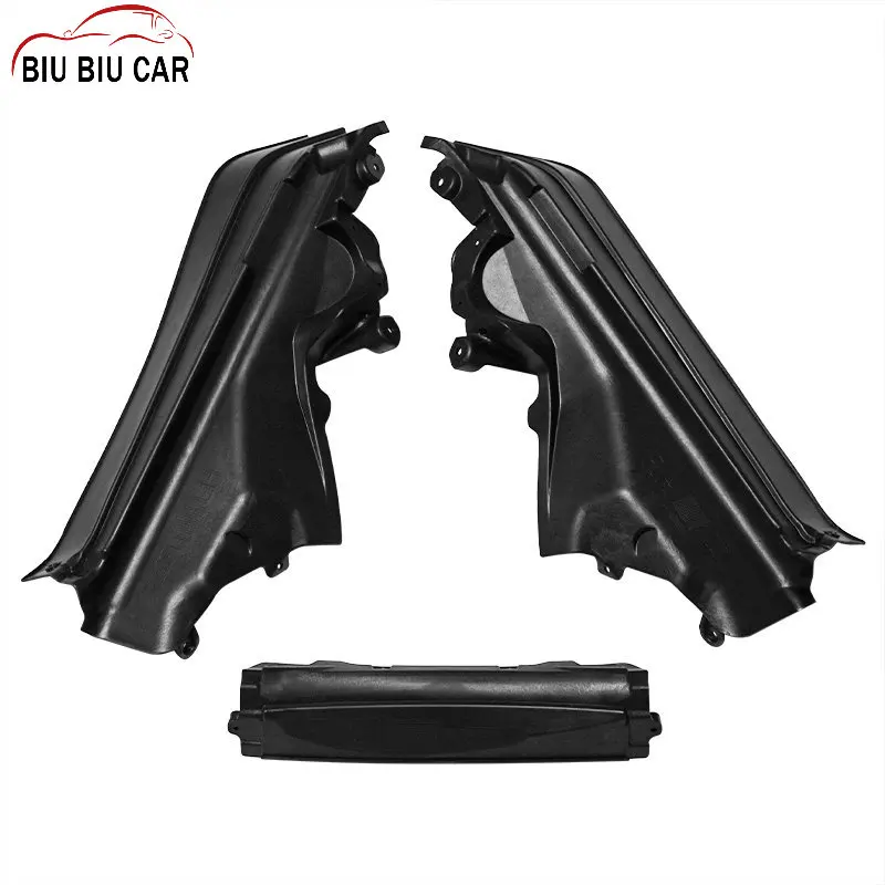 

3Pcs Car Engine Upper Compartment Partition Panel Set For BMW X5 X6 E70 Black Plastic 51717169420 51717169421 51717169419