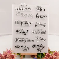 birthday phrases clear stamps for diy scrapbooking card fairy transparent rubber stamps making photo album crafts decoration