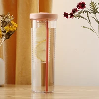 700ml large capacity clear straw tumbler cup with lid portable durable drinking bottle with filter for water juice milk tea