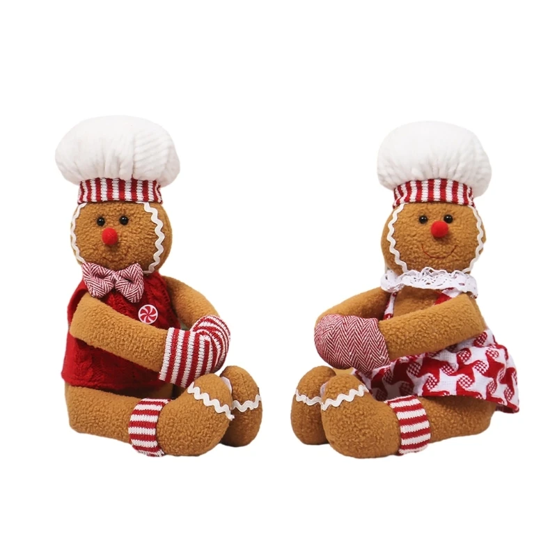 

Christmas Wine Bottle Cover Christmas Decorations Gingerbreads Man Plush Christmas Tree Toppers Decorations