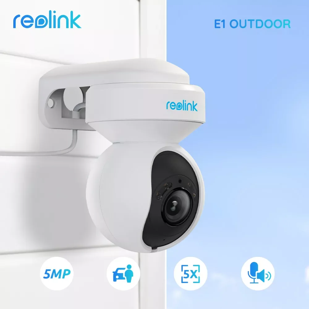 

NEW2023 Reolink E1 Outdoor 5MP WiFi Camera Human/Car Detection IP Camera PTZ 2-Way Audio Color Night Vision Home Video Surveilla