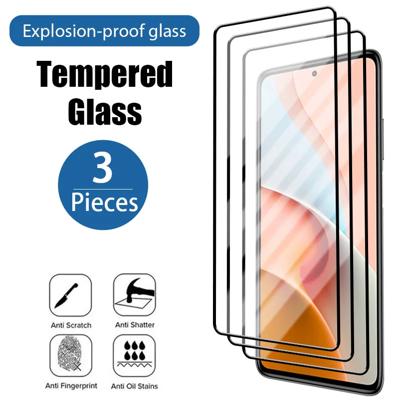 

3PCS Full Cover Tempered Glass For Redmi Note 10 11 12 9 8 Pro Plus 5G A1 k60 Screen Protector For Redmi 10C 9C 11S 10S 9S Glass