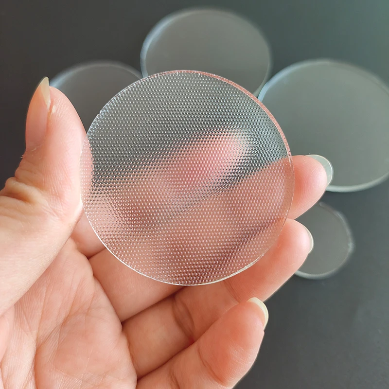 

35 мм 45 мм 50 мм 60 мм 75 мм Толщина 3 мм Антибликовая тканевая стеклянная линза Светодиодная оптическая сетка Круглая плоская линза для светодиодного потолочного фонарика