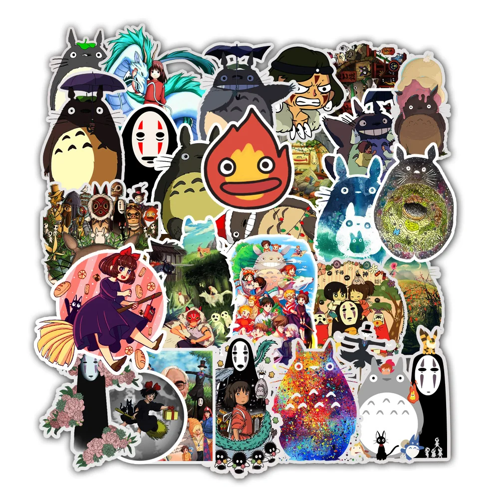 10/30/50Pcs Miyazaki Hayao Japan Anime Graffiti Stickers DIY Motorcycle Travel Luggage Guitar Skateboard Fun Kid Toys Sticker