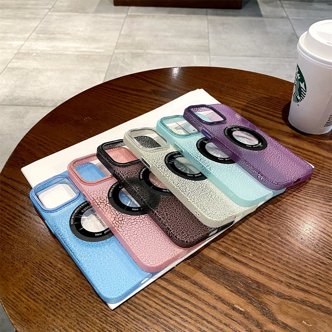 

Cover For iphone 14 Pro Max 14 Plus 14 Pro 14 13 12 Pro Max 12 PC Crystal Metal Lens Frame 12 Pro 13 Pro Max Glass Hole Magnetic