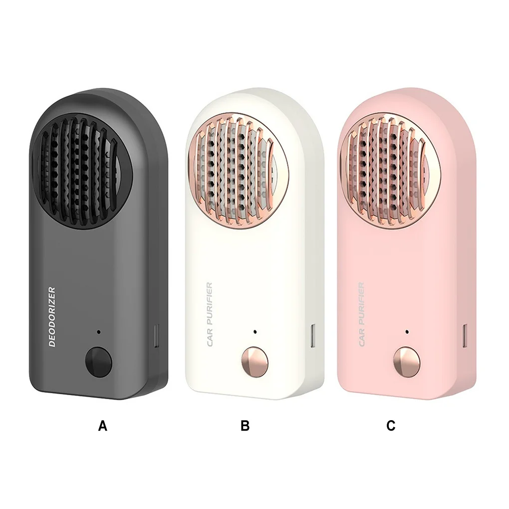 

Air Purifier On-board Deodorizer Smoke Eliminator with 1200mAh Battery Pink