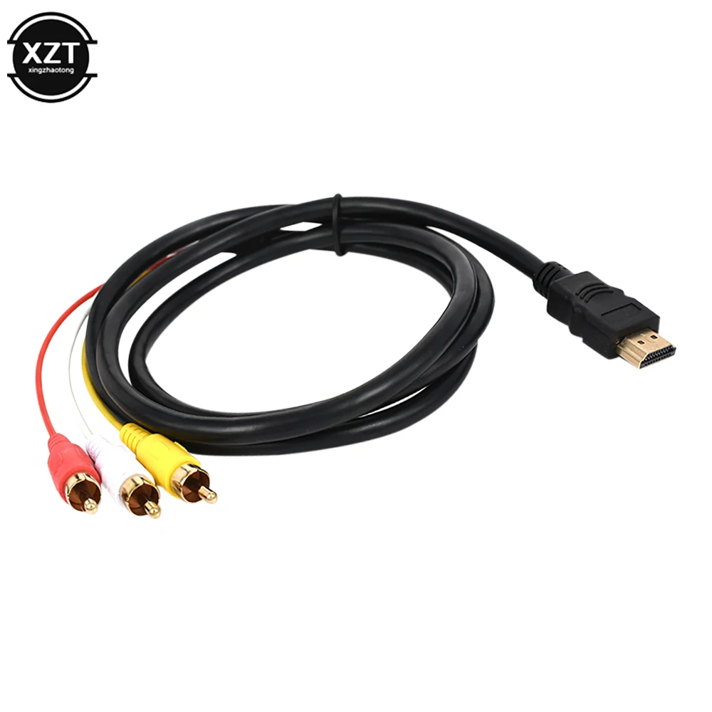 

1.5M 1080P HDMI-compatible to 3 RCA Video Audio HDMI-compatible Cable AV Cord Converter Adapter For HDTV TV Set-Box DVD Laptop