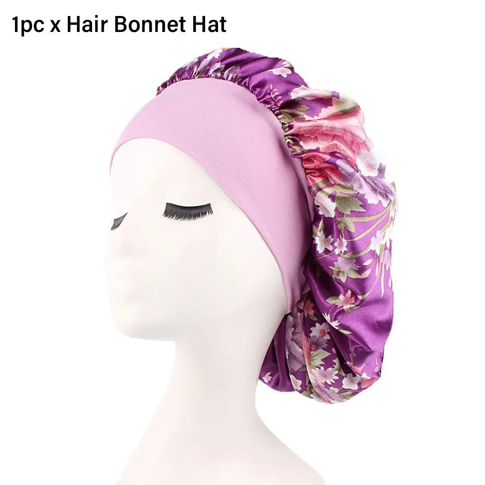 

Шляпа для волос фиолетовая Удобная широкая эластичная дышащая шляпа для душа для женщин и девочек аксессуары для ванной комнаты Регулируем...