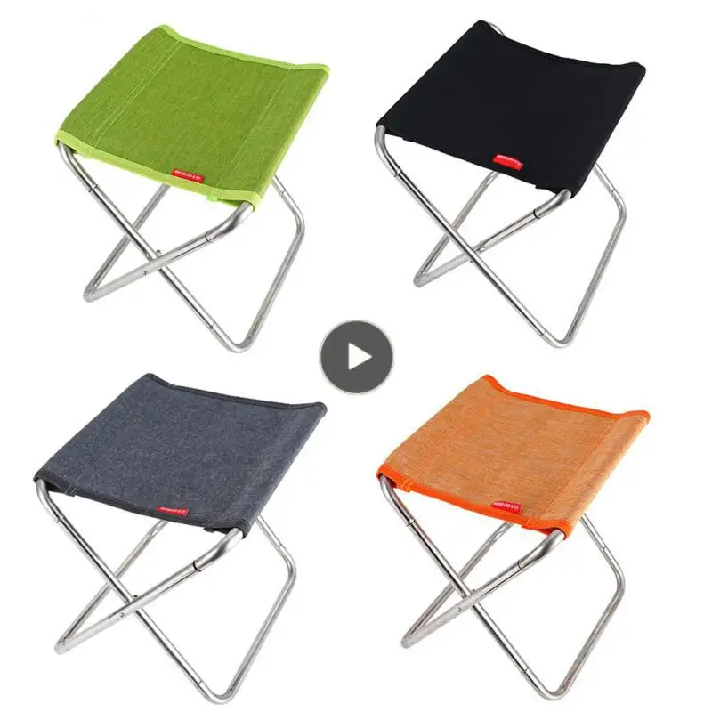 

New Stainless Steel Spring Folding Chair Camping Barbecue Folding Stool Outdoor Fishing Chair Sketch Chair Bench Camping Stool