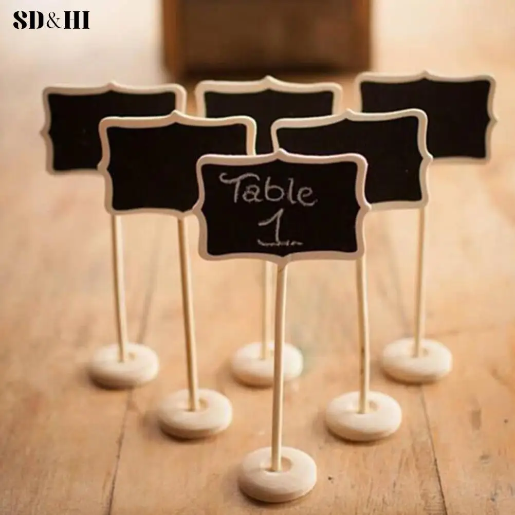 

2 pcs/lot Classic Mini Blackboard Clip Wooden Small Chalkboard On Message For Wedding Party Buffets Table