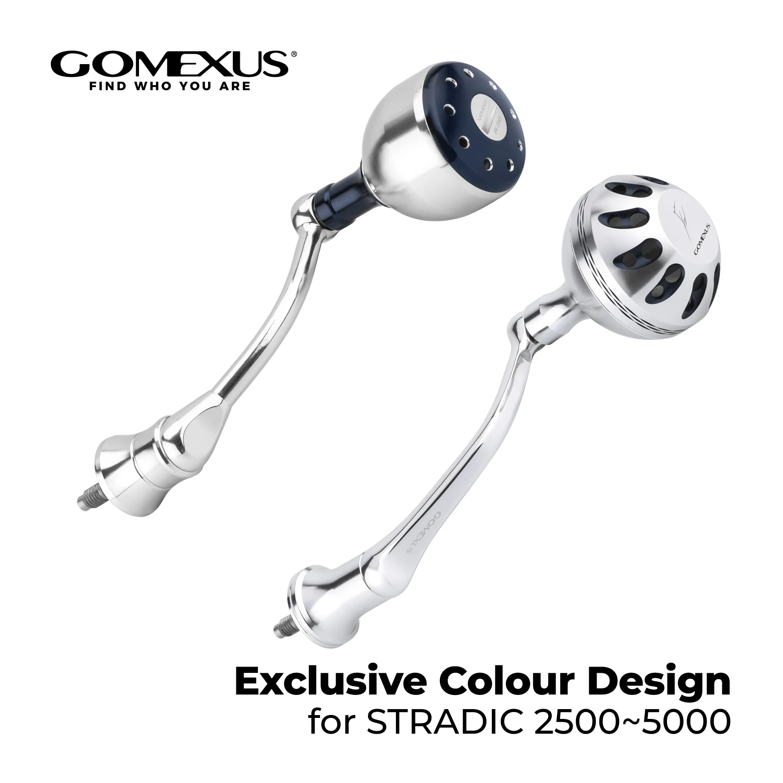 Фото Рукоятка Gomexus из алюминия для катушек Shimano Stradic Predator, для ловли на приманки, легкого джиггинга и морской рыбалки, модели MJ57&63 №1
