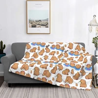 capybara pattern throw blanket blouse blanket cover bed blanked fur blanket blankets for beds winter living room rugs
