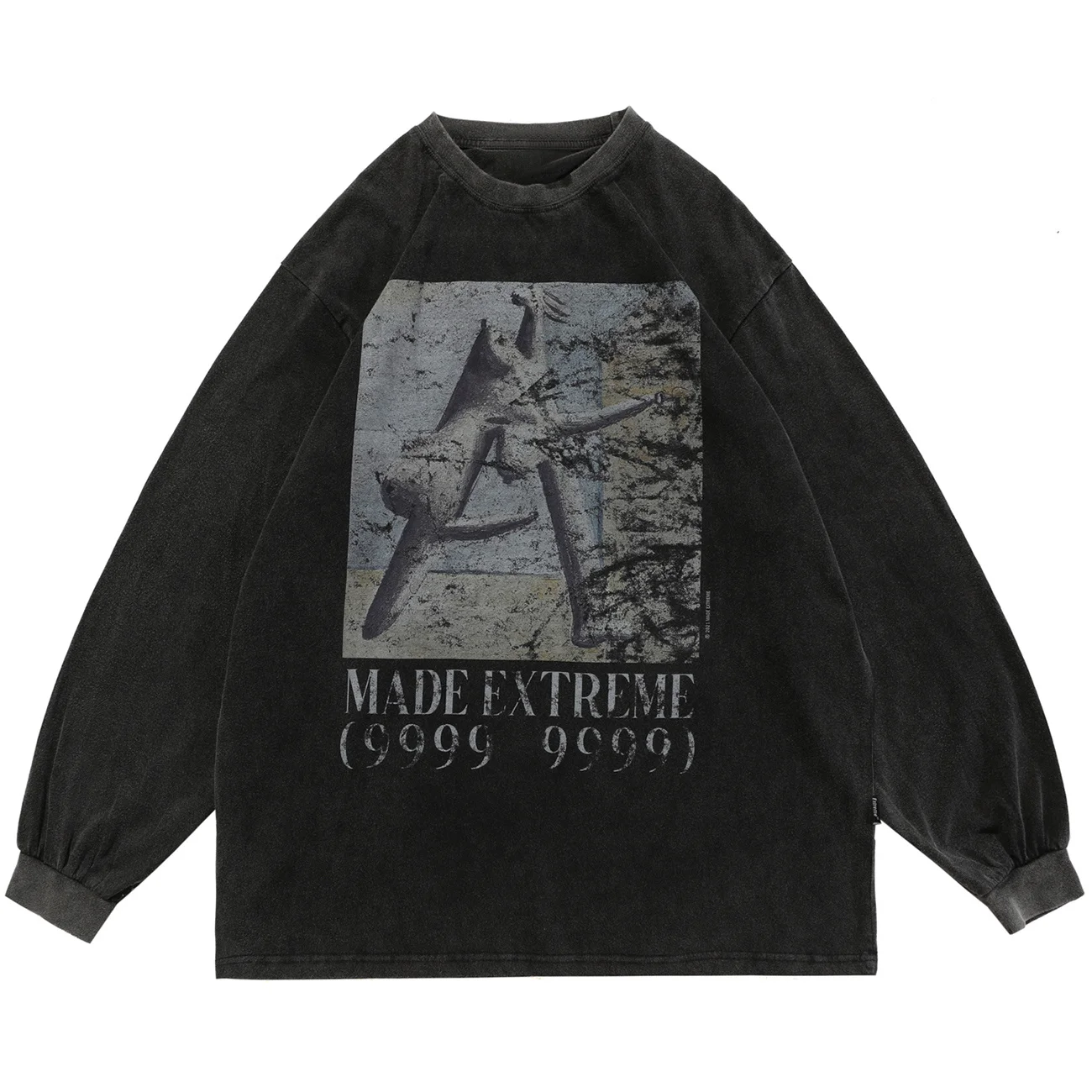 

KKAYCATE Harajuku Hip Hop Vintage Washed Tee Men Streetwear Letter Graphic Pullover Autumn Cotton Oversize Long Sleeve T Shirt