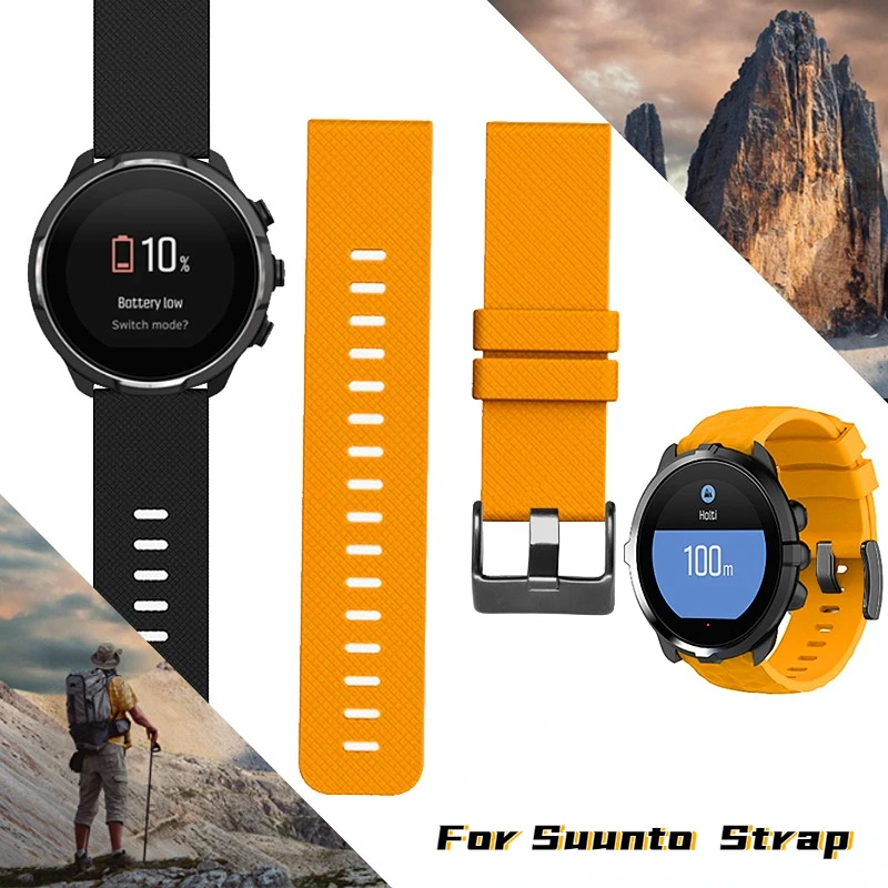 Ремешок силиконовый для Suunto 9 Spartan Sport быстросъемный браслет часов 24 мм резиновый