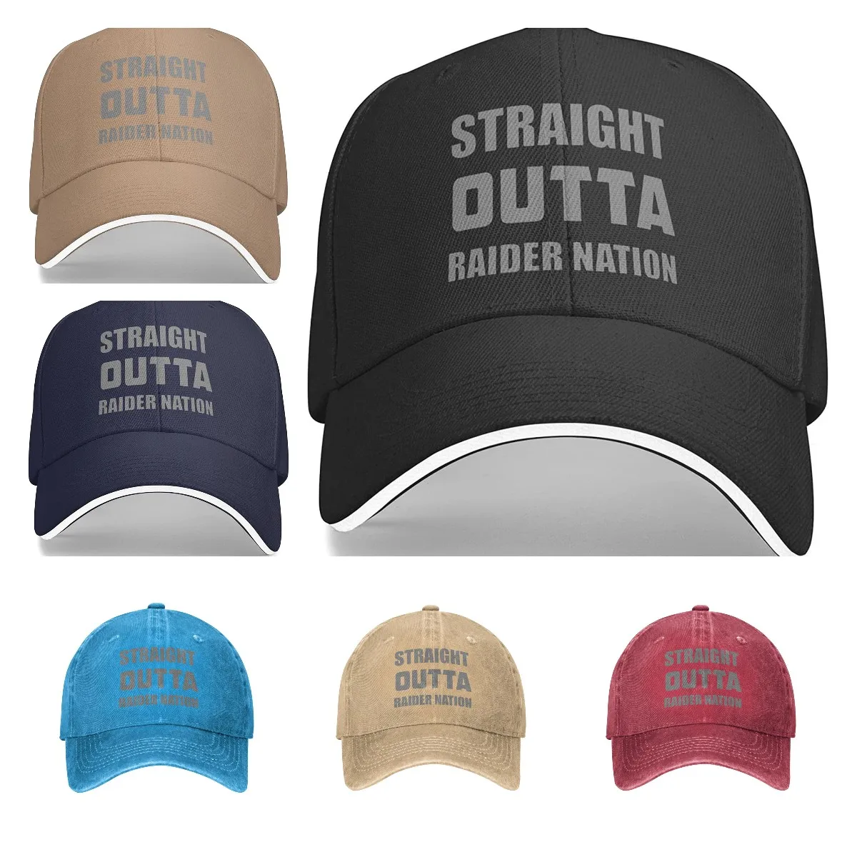 

Straight Outta Raider Nation Unisex Adult Fashion Baseball Cap Fashion Adjustable Dad Hat Sport Cap Classic Sandwich Caps